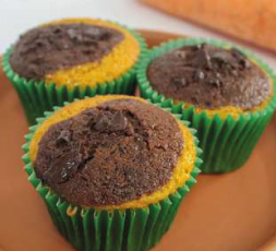 Cupcake de cenoura com chocolate