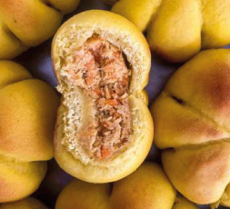 Pão de abóbora com frango